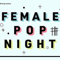 female pop night, grafische poster mit schriftzug