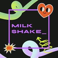 milkshake, partygrafik mit schwarz-weißem street-portrait und schriftzug