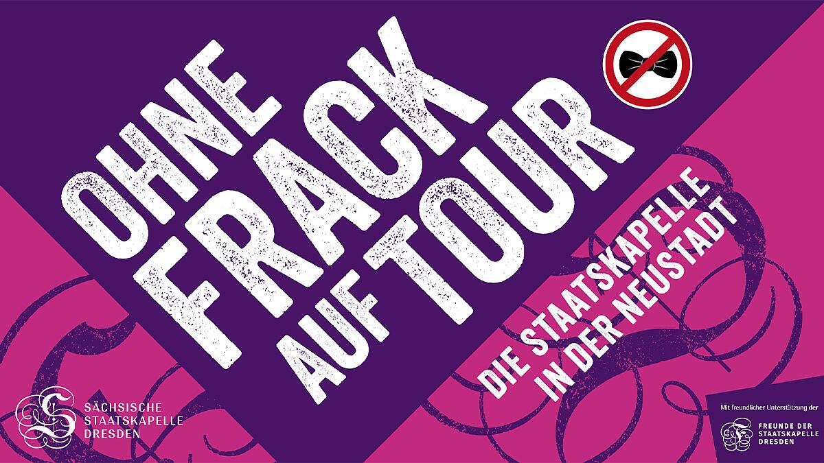 sächsische staatskapelle dresden, grafisches plakat mit großem schriftzug auf lila hintergrund