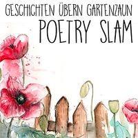 poetry slam, aquarellillustration mit blumen und gartenzaun