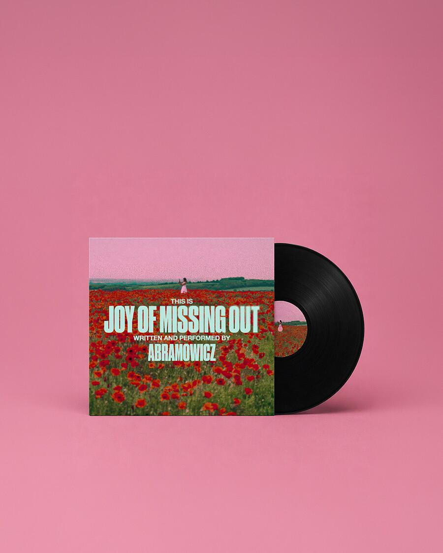 abramowicz, schallplatte mit albumcover vor rosa hintergrund