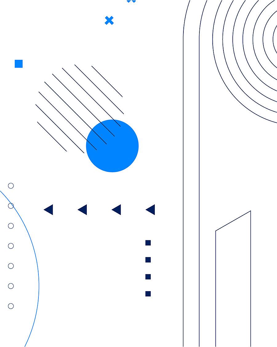 Abstrakte Grafik mit Kreisen, Linien und Punkten in Blau