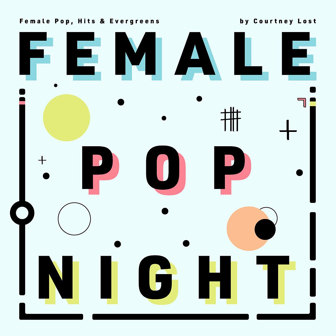 female pop night, grafische poster mit schriftzug