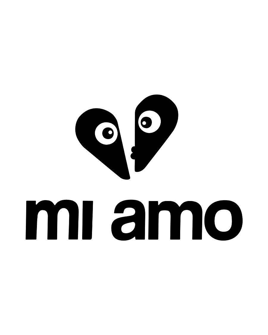 mi amo, schwarzes logo auf hellem hintergrund