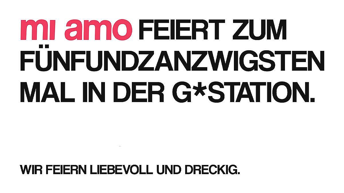 mi amo feiert 25. Mal in der G*Station, Textgrafik