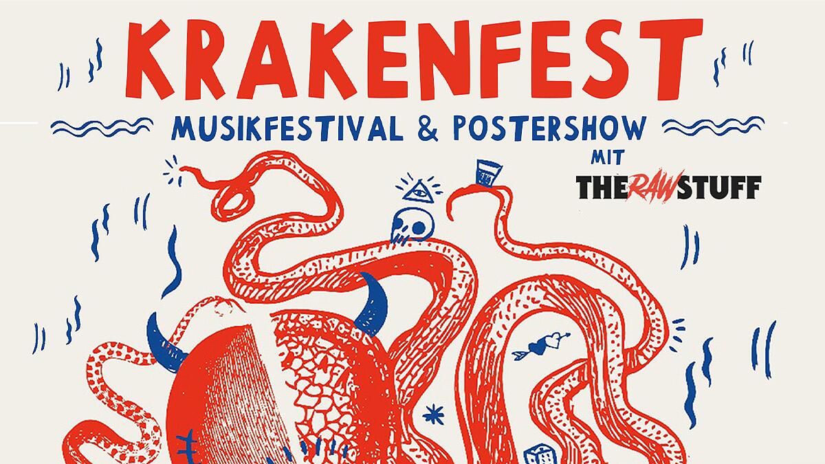 Krakenfest, Illustration mit Oktopus und Schriftzug