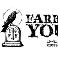 Farewell Youth Fest, Schriftzug mit Grabstein und Krähe